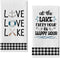 Seliem Live Love Lake House Kitchen Dish Towel Set of 2 - Black White Buffalo Plaid Check Anchor Paddle Hand Drying