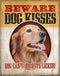 Wild Wings Tin Sign - Beware Dog Kisses featuring Golden Retriever