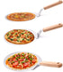 KSENDALO 10" Pizza Peel with Wooden Handle - Stainless Steel Spatula & Non-Slip Pizza Server Tray for Baking