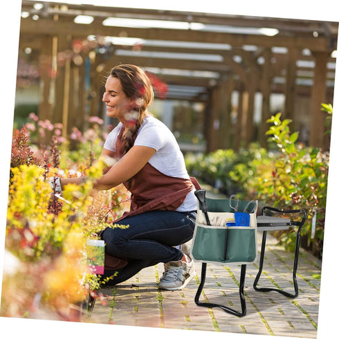 YARNOW Kneeling Stool with Side Pockets, Portable Gardening Storage Organizer, Tool Pouch for Kneeler Seat Bag