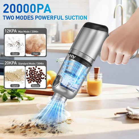 AHNR Cordless Handheld Car Vacuum Cleaner with Brushless Motor, 20000PA High Power & Air Duster, Mini Portable Vacuum