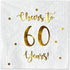 Cheers to 60 Years Cocktail Napkins - 50-Pack 3-Ply Napkins for Happy 60th Birthday & Wedding Anniversary Party