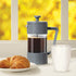 Oggi French Press Coffee Maker (12oz) - Borosilicate Glass, Single Cup French Press, Charcoal
