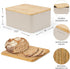 Beautiful Bread Box with Wooden Lid for Kitchen Countertop, Spacious Container for Homemade Bread, Muffins, Bagels