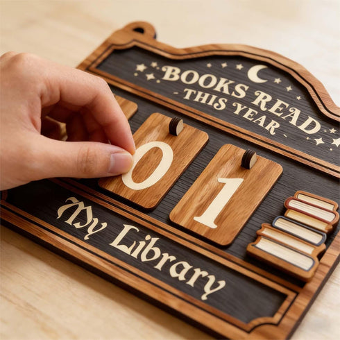 Semyifu Counter, Counter Books Read This Year Book Tracker for Home Library Decor, Book Book Lover Gift for Librarian