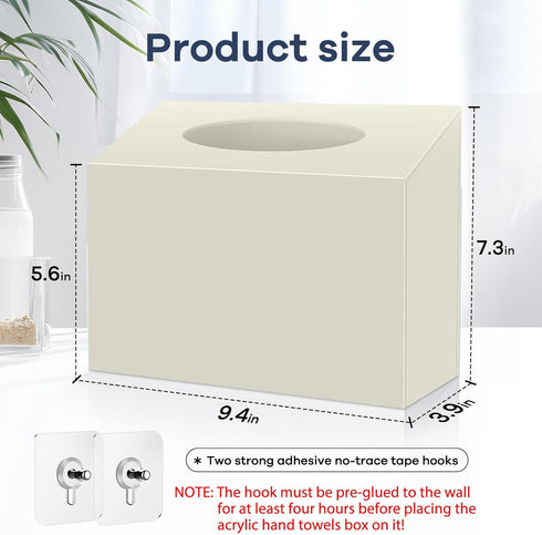 Acrylic Hand Towel Box Cover Compatible with Kleenex Disposable Hand Towels Wall-Mounted Paper Towel Dispenser Suitable