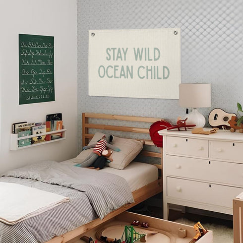 Wheatwin 20x30 Nursery Wall Decor, Ocean Theme Classroom Decor, Ocean Nursery Decor, Stay Wild Ocean Child Linen Canvas