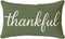 Thankful Pillow Cover 12x20 Inch Olive Green Lumbar Decorative Cushion Case Rustic