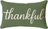 Thankful Pillow Cover 12x20 Inch Olive Green Lumbar Decorative Cushion Case Rustic