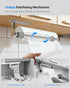 Paper Towel Holder Under Cabinet, One-Handed Tear, Wall Mount, Adhesive, Silver, Paper Roll Holder with Ratchet