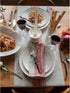 Solino Home Striped Linen Placemats, Set of 4 - 100% Pure Linen Red and Natural Place Mats 14 x 19 Inch for Summer