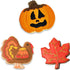 3 Pcs Thanksgiving Cookie Cutters - Maple Leaf & Pumpkin 4.5'', 4'', 3.6'' for Fall Baking