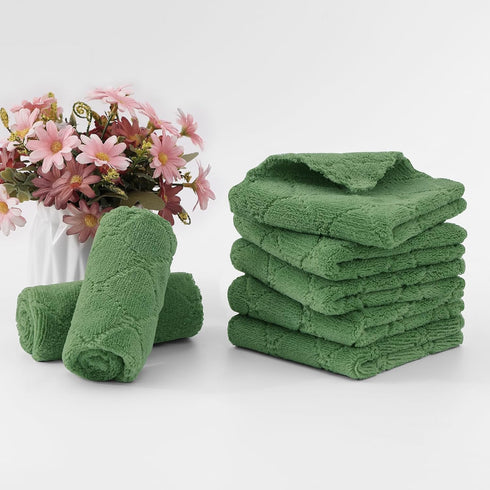 Homaxy 24 Pack Kitchen Dish Cloths, Super Soft Coral Velvet Dish Towels, Nonstick Oil Fast Drying Microfiber Cloths