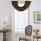 Elrene Home Fashions Versailles Room-Darkening Faux-Silk Waterfall Window Valance, 52" x 36", Chocolate Brown