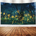 EMMTEEY Fantasy Tapestry Lampyridae Night Trees Lightning Bugs Wall Tapestry 80X60 for Friends Families