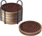 Eykao 6 Pack Absorbent Coasters, 4.3 inches Cork for Coffee Tables, Wooden Drink