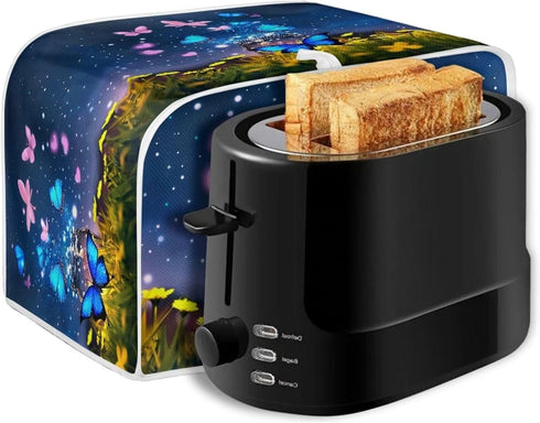 Talayituse Butterfly Heart Flower Print Toaster Covers - Dust Protection for Bread Maker, Washable Appliance Cover