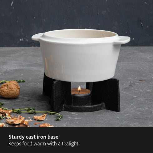 BOSKA Cheese baker - Brie Baker with Lid - Queso Warmer for Brie Cheese bites - Tea Light Candle keep Anything you make