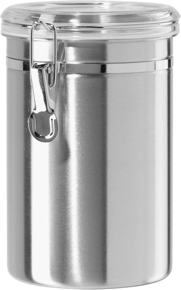 Oggi Stainless Steel Kitchen Canister 62 fl oz - Airtight Clamp Lid,
