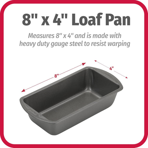 8" x 4" Nonstick Steel Bread Loaf Pan, Multipurpose Nonstick Baking Pan, Gray by GoodCook