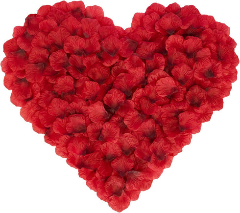 3000 PCS Dark Red Artificial Silk Rose Petals - Romantic Night, Wedding, Party Decorations