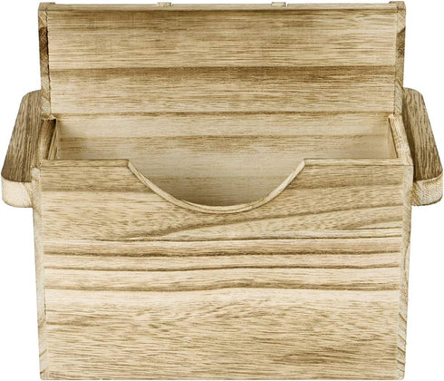 Ikee Design Wooden Flatware Caddy - Silverware Holder with Handles for Outdoor and Picnic Use, Oak Color