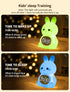 MASHI Bunny Alarm Clock, Toddler Sleep Training Clock with Sun & Moon, Sleep Sound Machine, Night Lights, Alarm Clock
