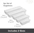 Oggi Clear Drawer Organizers Set of 5 - (1) 3x6.25, (2) 3x9.5, (2) 3x12.5 - Ideal for Kitchen, Office, Bathroom, and