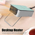 Mini Air Heater, Desktop Electric Warmer with Rotatable Bracket, Quick Heating for Home Office (Cyan)