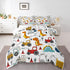 Set Set Set Set 1 Feelyou Construction Comforter Kids Cartoon Dinosaur Comforter Cover for Boys Equipment Trucks