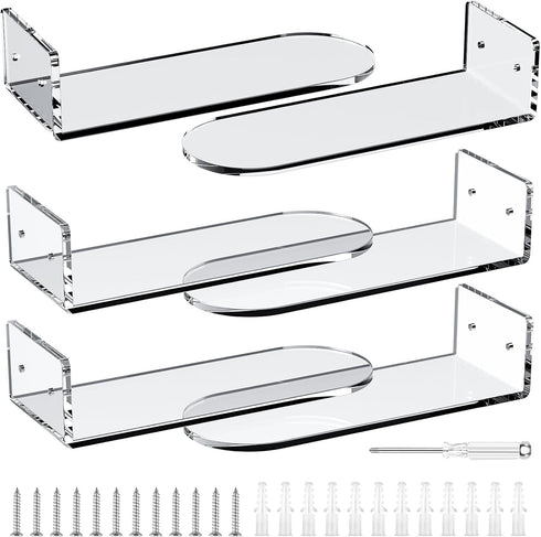 Floating Shoe Shelves for Wall-6 Pack Sneaker Shelves-Levitating Shoe Display Stand Acrylic