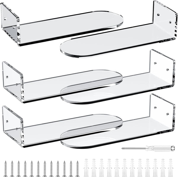 Floating Shoe Shelves for Wall-6 Pack Sneaker Shelves-Levitating Shoe Display Stand Acrylic