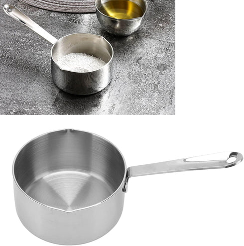 Stainless Steel Mini Sauce Pan, 350/500ML Small Sauce Cup with Long Handle for Chocolate Melting