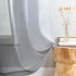 MYSTIC-HOME Sheer Curtains - 45 Inch Length Rod Pocket Voile Drapes for Living Room, Set of 2, Silver Grey