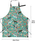 Floral Horse Print Waterproof Apron, Adjustable Neck Bib with 2 Pockets for Cooking Kitchen Gift