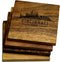 Cincinnati Coasters Set of 4, Engraved Acacia Wood Drink Coasters with Cincinnati Skyline Design - Cincinnati Gifts &
