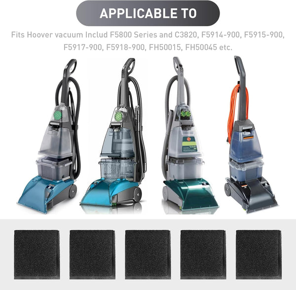 Aillsa Foam Filter Vacuum Parts, 5 Pcs for Hoover Steam Vacuum Cleaner F5800 Series, Replacement Parts Number 38762014