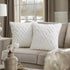 Soft Faux Fur Throw Pillow covers 18x18 - Plush Short Wool Velvet Decorative Pillow covers - Couch Sofa Pillow covers for Living Room - with 3D Diamond Pattern - Set of 2 - Cream White
