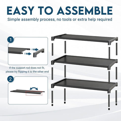 3 Closet, 28" LOFTEY Shoe Rack, Tier Non-Woven Shoe Shelf, Stackable Shoe Rack Organier for Front Door and Entryway