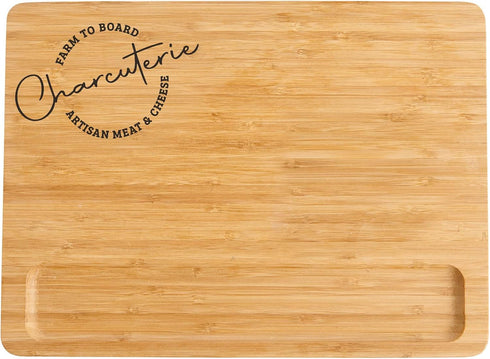 HIC Kitchen Maison du Fromage Charcuterie Cheese Board, Caramelized Bamboo, Rectangular, 11 x 15 x 0.6-Inches