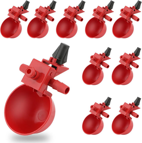 Wontee Chicken Waterer Cups 10PCS Automatic Poultry Water Feeder for Chicks Turkeys