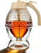 Ahhute Honey Dispenser, No Drip Glass Maple Syrup Dispenser with Stand, Reusable Honey
