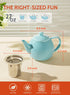 27ounce, Sweese Teapot, Porcelain Tea Pot with Stainless Steel Infuser, Blooming & Loose Leaf Teapot - Turquoise