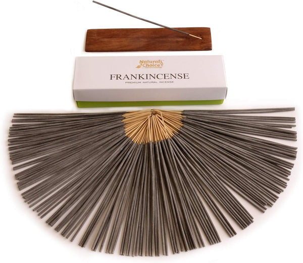 Frankincense Premium Natural Incense Gift Box with Incense Burner - Low Smoke, 100% Natural, No Chemical Dipping