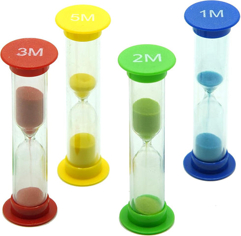 Sand Timer for Kids - Set of 4 Colorful Hour Glasses (1Min, 2Min, 3Min, 5Min) for Classroom & Home