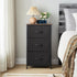 Somdot Small Dresser for Bedroom - 3 Drawers Storage Chest with Removable Fabric Bins for Closet, Black