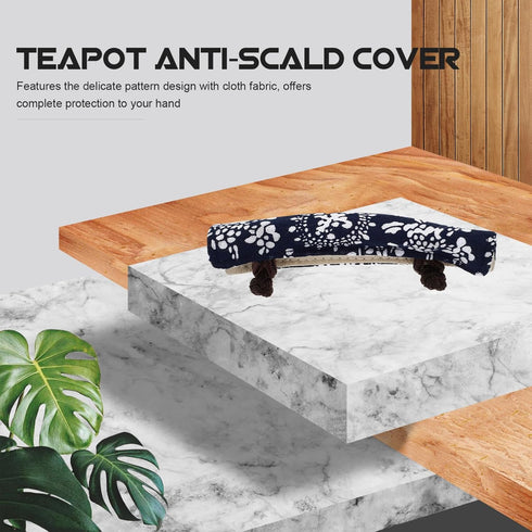 Veemoon Vintage Teapot Handle Gloves, Anti-Scald Cloth Kettle Cover, Protective Cookware Grip Pads, Kitchen Gadget