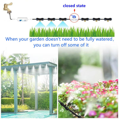 (3/4") 59ft (18m) 20 Nozzle Misters for Outside Patio with Water Filter - Upgraded Brass Adapter Brass Spray misting