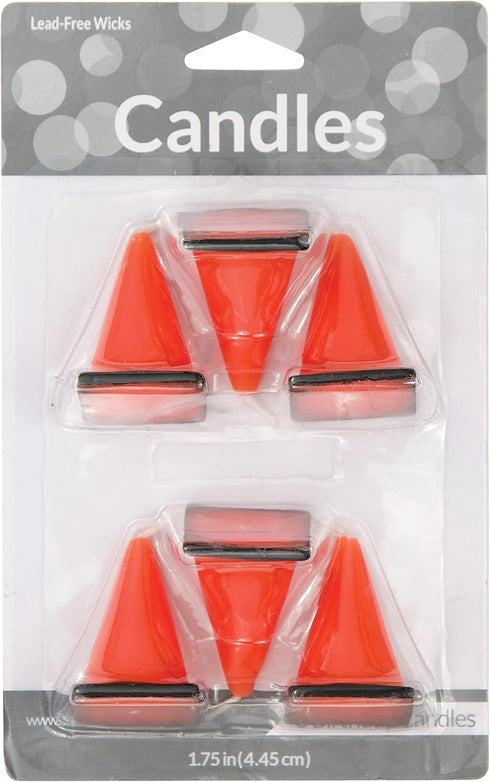 6-Count Creative Converting Molded Candles, Cone-Shaped Under Construction