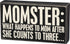 Primitives by Kathy Classic Box Sign, 8" x 4.50", Momster